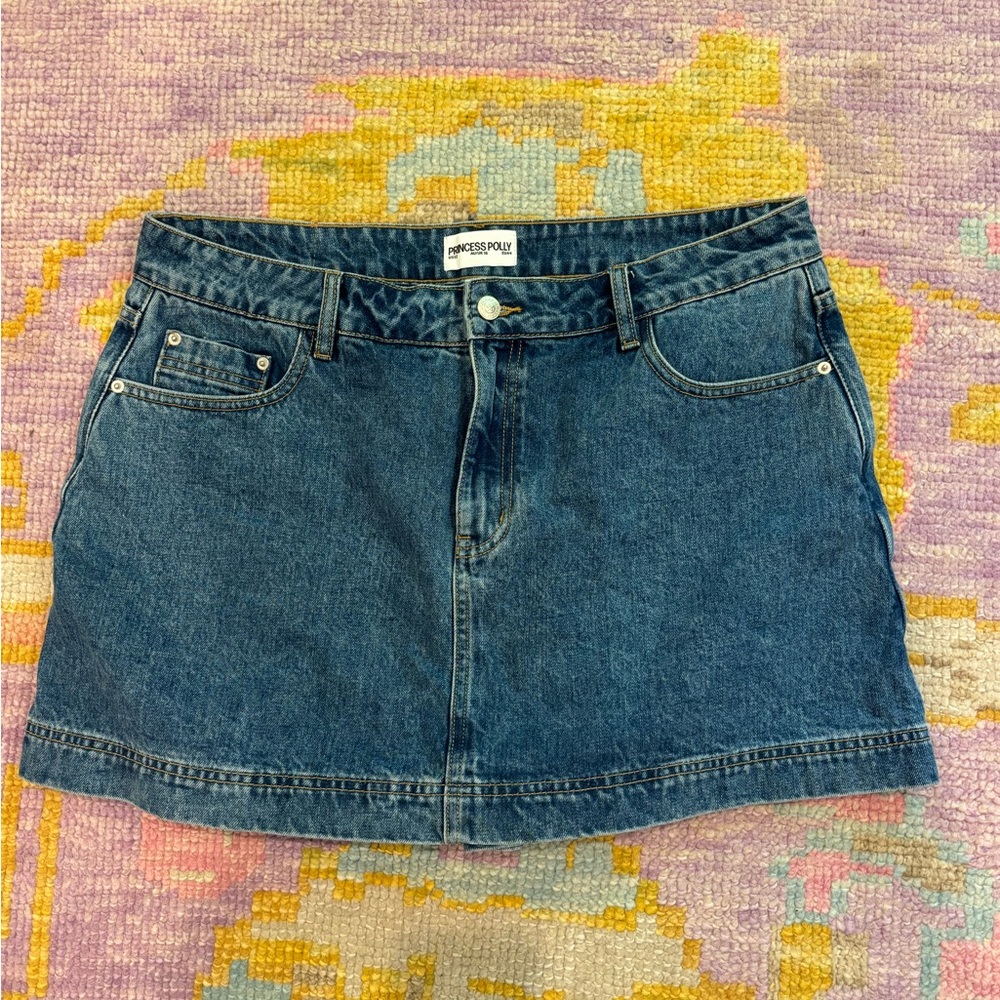 Princess Polly Dark Blue Denim Mini Skirt